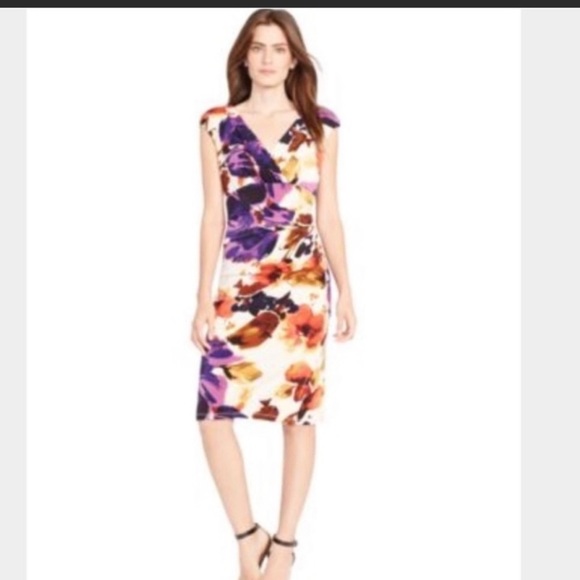 𝅺ralph Lauren Faux Wrap Dress in Size 12 P - Picture 1 of 8